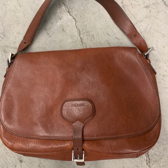 Prada | Bags | Auth Prada Vintage Leather Saddle Flap Over Bag | Poshmark